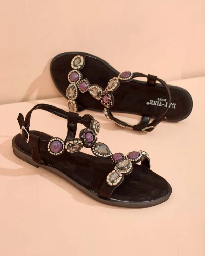 Royalfashion Ženski sandali s cirkoni Sobrinas