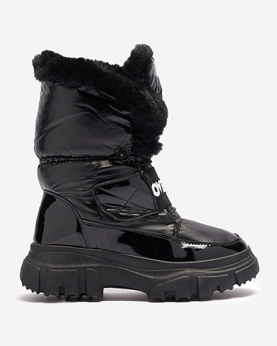 Royalfashion Buty a'la śniegowce damskie na płaskiej podeszwie w kolorze czarnym Sapollo