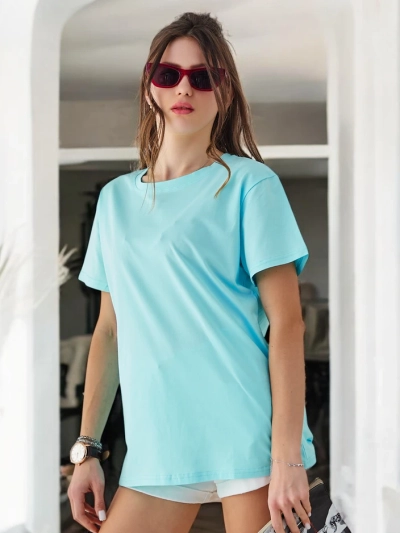 Royalfashion Ženska bombažna majica Casual s krojenim ovratnikom