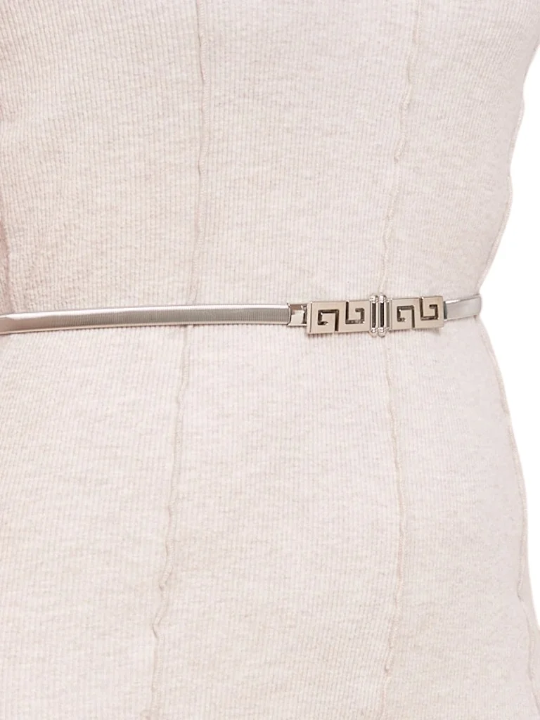 Ženski kovinski srebrni pas Heraklesa Greca glamour stilski 64-100 cm