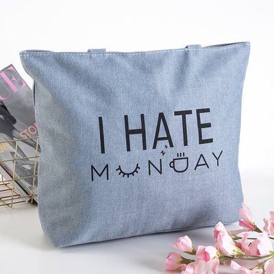 Szara torebka na ramię z nadrukiem - Akcesoria