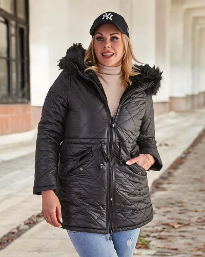 Royalfashion Ženska obojestranska jakna v črni barvi