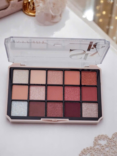 ANYLADY Paleta 15 senčil za oči z bleščicami in mat učinki Ruby Glamour