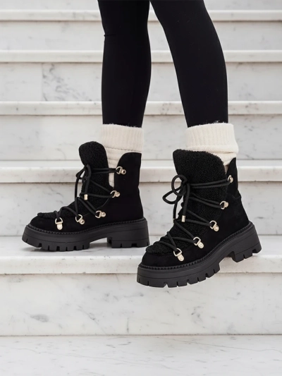 Royalfashion Lozin ženski snežni škornji z vezalkami