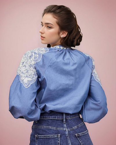 Royalfashion Ženska srajca s cirkoni