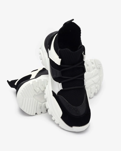 Royalfashion Biało- czarne sportowe sneakersy damskie Ziragga