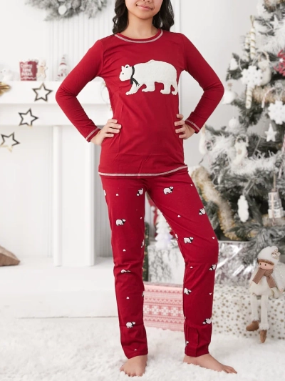 Royalfashion božična bombažna otroška pižama s polarjem