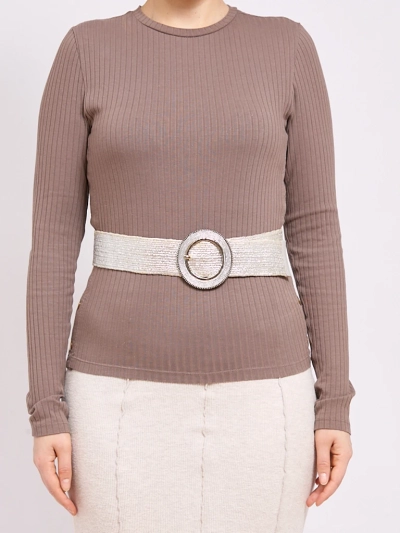 Pleten širok ženski pas za hlače