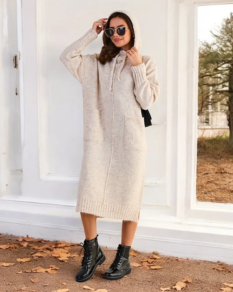 Royalfashion Dugi džemper haljina za žene