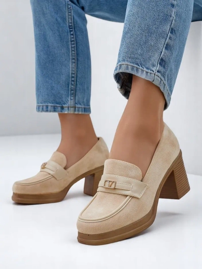 Royalfashion ženski loaferji z blok peto Evelay
