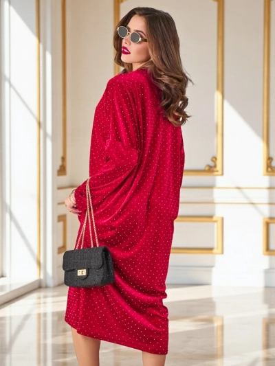 Royalfashion Ženska obleka z nabiranjem