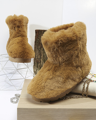 Royalfashion Damskie buty a'la śniegowce w kolorze camelowym Ottola