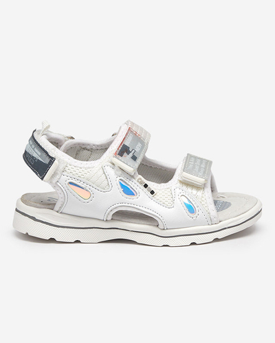 Royalfashion Białe dziecięce sandałki z naszywkami Berigi