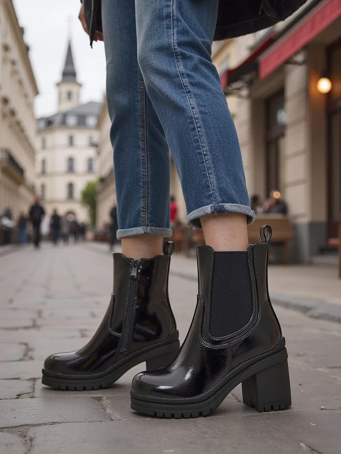 Royalfashion Ženske gležnjak na blok peti Foddise