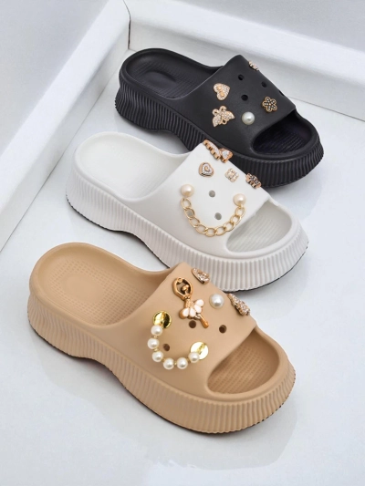 Royalfashion Ženski gumijasti sandali z okrasjem Slash Glam