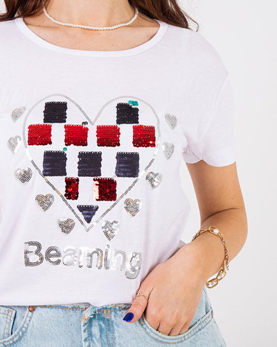 Royalfashion Biały damski t-shirt z printem