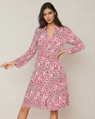 Royalfashion Ženska midi obleka s potiskom