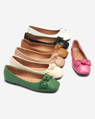 Royalfashion Damskie camelowe baleriny z ozdobą na nosku Caxien