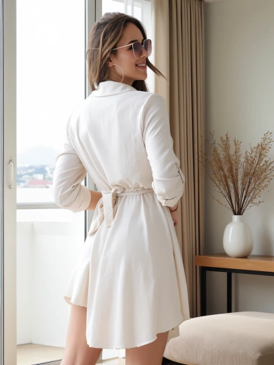 Royalfashion Elegantna ženska obleka do kolen