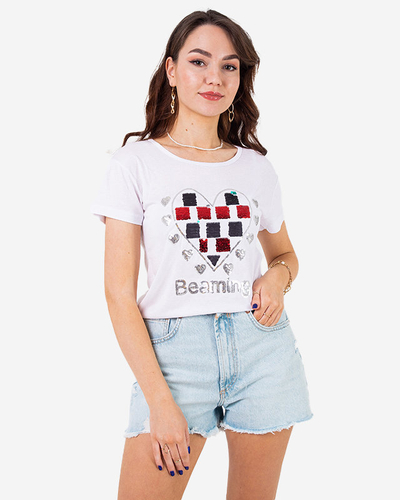 Royalfashion Biały damski t-shirt z printem