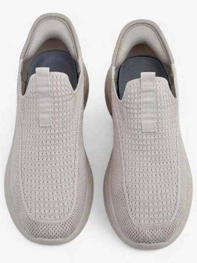 Aurelia Comfort Bež Slip On Ženski Čevlji iz Tkanine s Plosko Peto