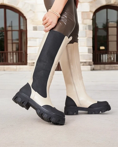 Royalfashion Bež ženski škornji Blyss