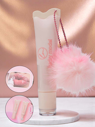 Uspešna manekenka, sijoč sijaj za ustnice, deklica šefica