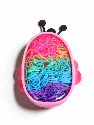 Royalfashion Večbarvne silikonske gumice za lase Pszczółka