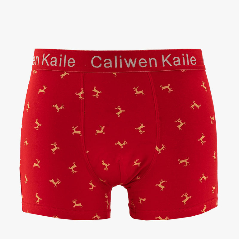 Royalfashion Czerwone świąteczne bokserki męskie