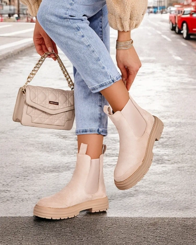 Royalfashion Ženske čizme do gležnja s dekorativnim remenom Ozzoas