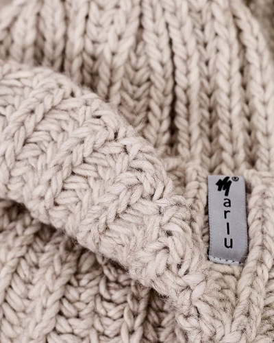 Royalfashion Ženska pletena kapa s pom pom