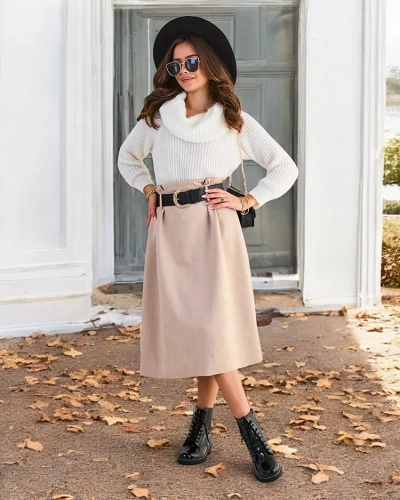 Royalfashion Ženska midi krila a'la suede