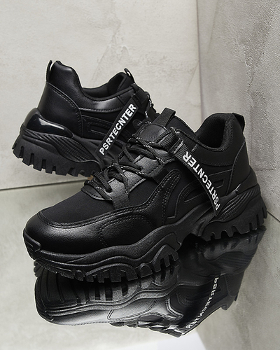 Czarne damskie buty sportowe typu sneakersy Evilpo- Obuwie
