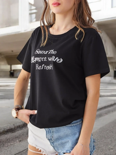Royalfashion Bombažna ženska majica Uživajte v trenutku z Refresh