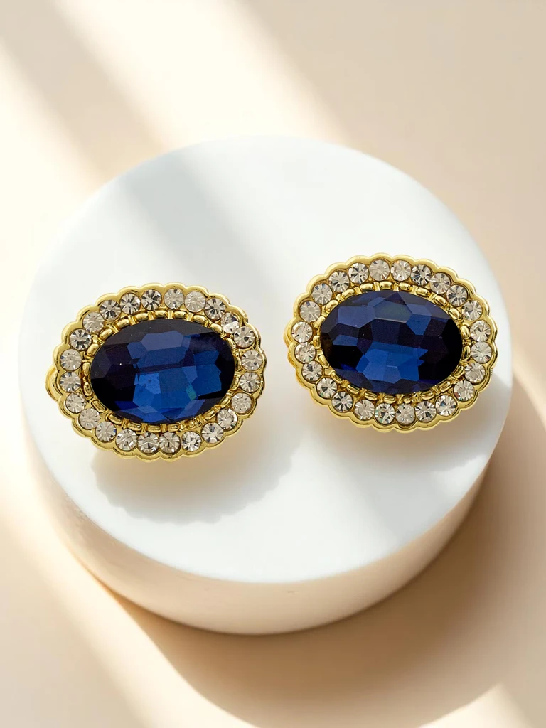 Royalfashion Ženski uhančki na klip s kristalom in kubičnim cirkonom