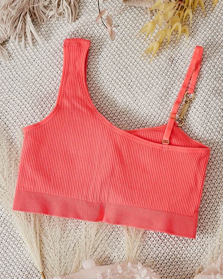 Royalfashion Ženski rebrasti modrček z okrasnim trakom