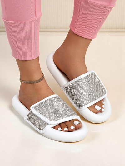 Royalfashion Dámske šľapky s plochou podrážkou Sparkle Step