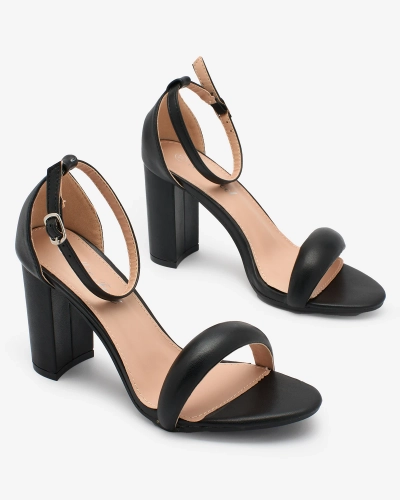 Royalfashion Czarne Sandałki damskie na wysokim słupku Vefre