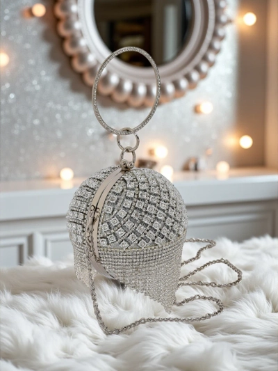 Royalfashion Ženska torbica krogla s cirkoni Velora Bloom