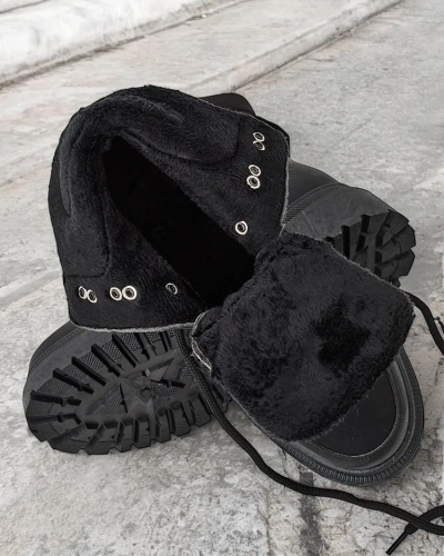 Royalfashion Ženske zimske čizme vezane Sololi