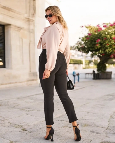 Royalfashion Ženske hlače tregings s cirkoni PLUS SIZE