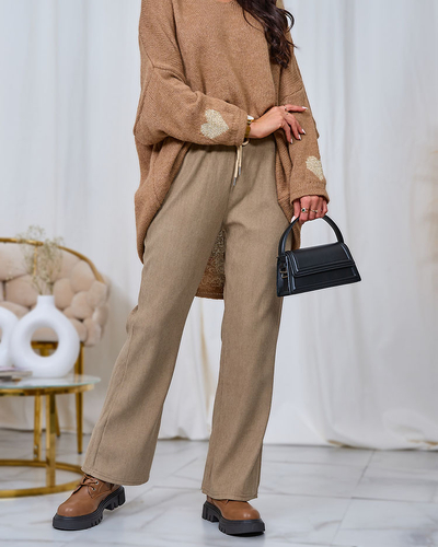 Royalfashion Ženske hlače iz manšete v kaki barvi