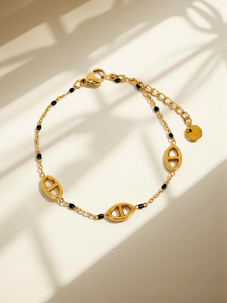 Zapestnica Callisto Aurea z biseri pozlačena