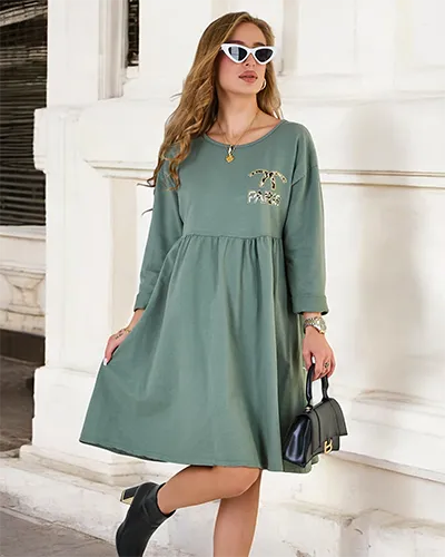 Royalfashion Ženska obleka iz blaga