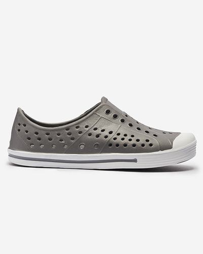 Royalfashion Szare ażurowe dziecięce gumowe trampki Jiteri