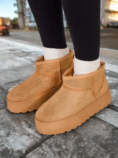 Royalfashion Beige ženski zimski čizme a'la UGGs Corob