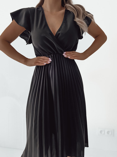 Royalfashion Ženska plisirana midi obleka