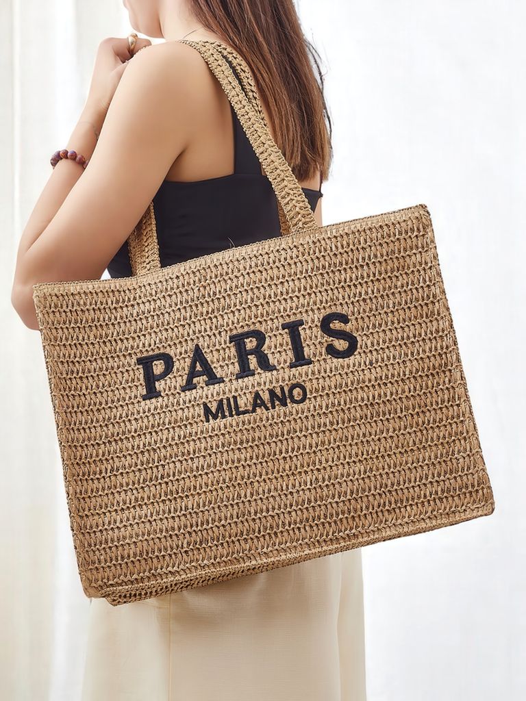 Royalfashion Velika ženska torba iz slame Paris Milano