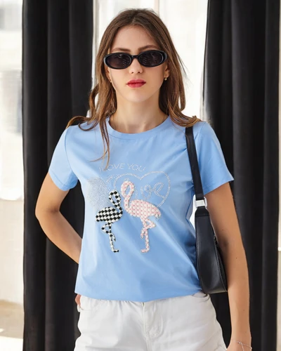 Royalfashion Ženska bombažna majica Flaming Love