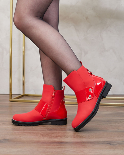 Royalfashion Rdeči mat ženski škornji Setipfa